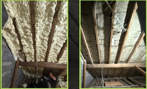 Before and after spray foam removal example 4